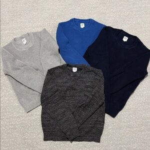 GAP Boy’s Crewneck Sweaters-1 Gray, 2 Blue, 1 Black-Excellent/Like New condition